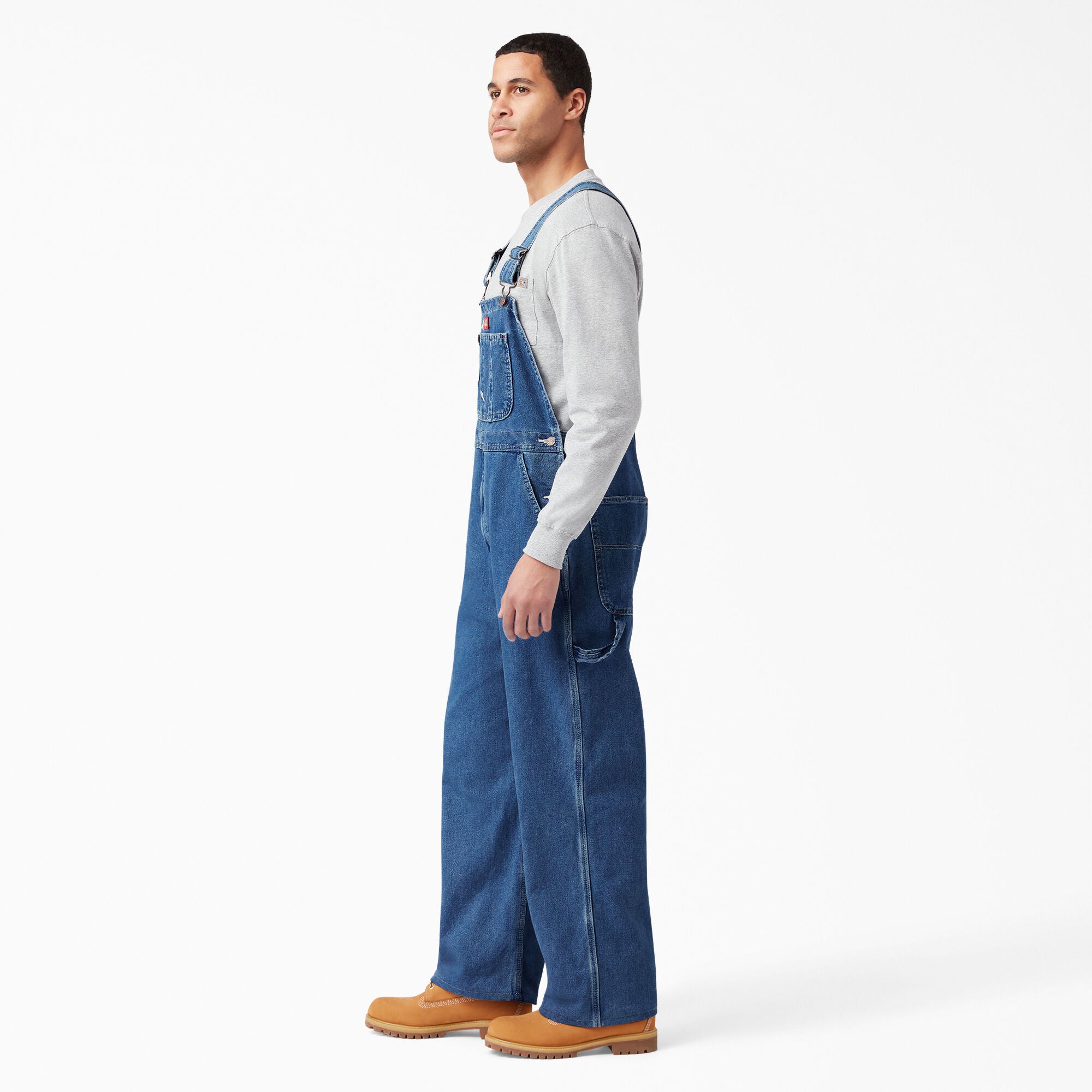 Stone washed bib overalls top